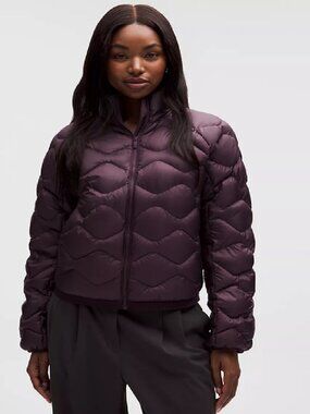Lululemon Featherweight 900-Down-Fill Quilted Jacket Sz L Black Plum $298